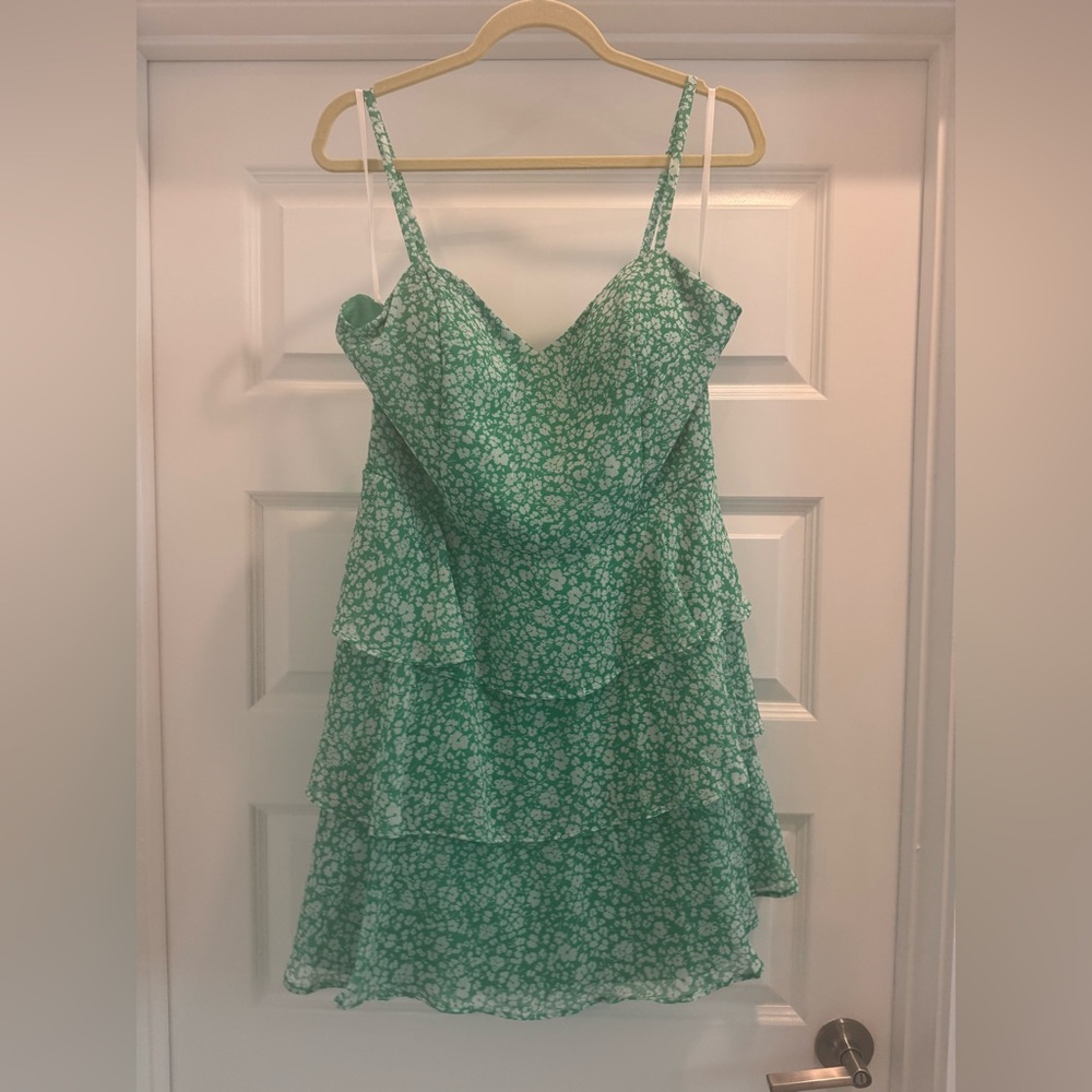 NWT Floral Green Tiered Sundress